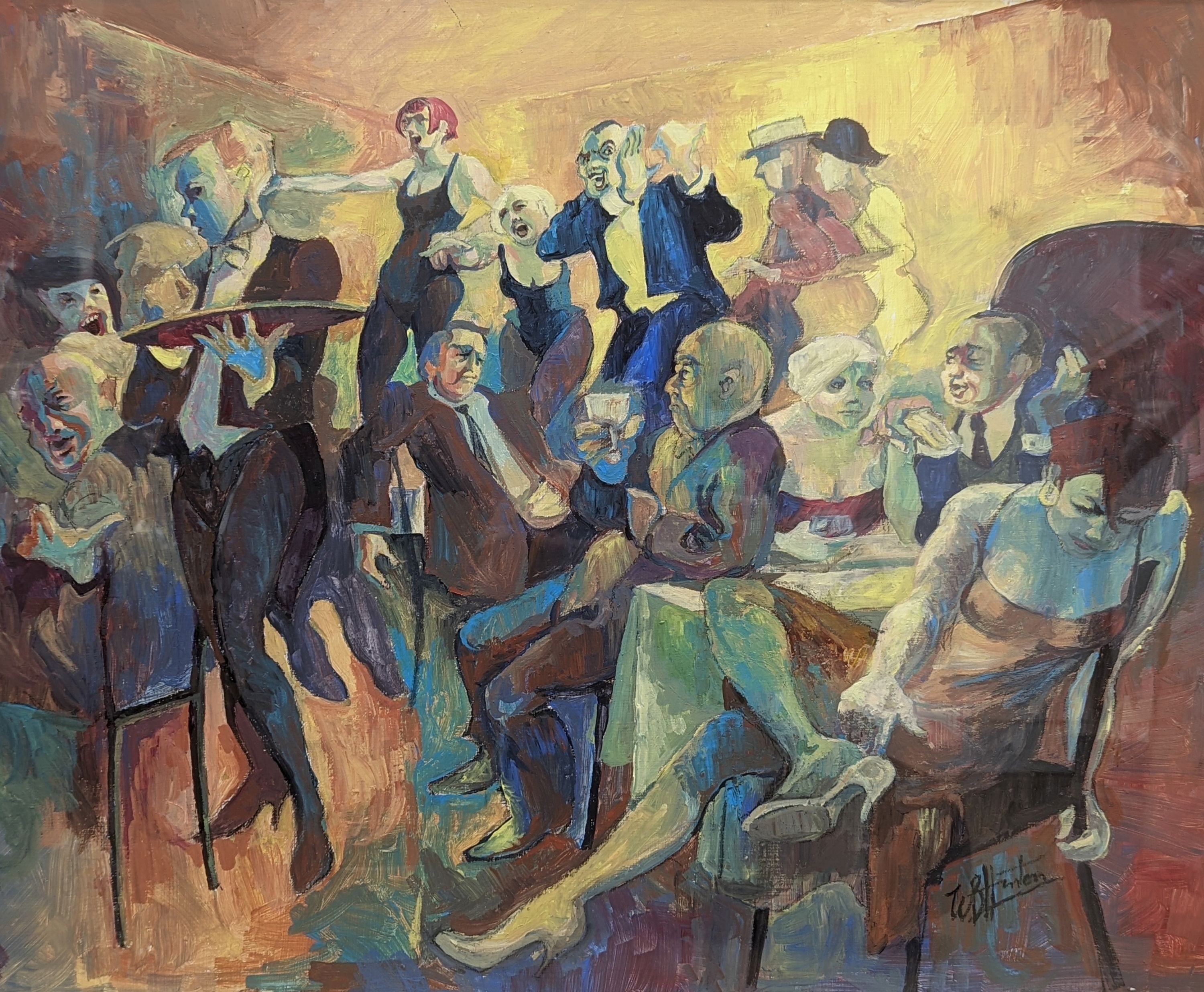 W. B. Horton, oil on board, Nightclub interior, signed, 51 x 63cm